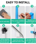 Installation steps for Six Pack White Cord Covers For Wall Cables Self Adhesive TV Wire Management, 14.2 Inch Long Per Cover.