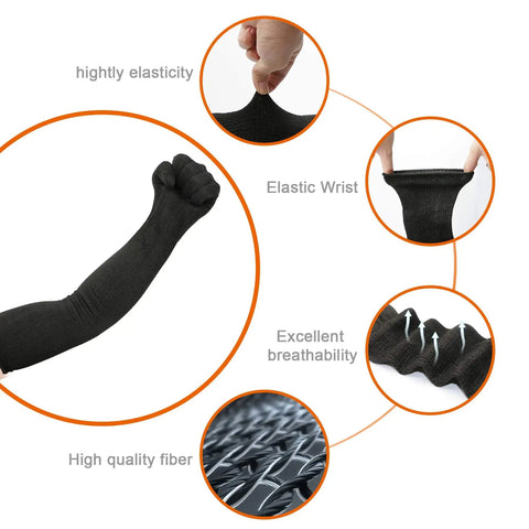 Kevlar Gloves With Sleeves Level Five Cut And Heat Resistant Safety Gear For Welding Kitchen Garden DIY Projects, arm detail