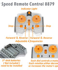 IR speed remote control 8879 from 12 In 1 Full Motor Kit For Technic Building Blocks Upgrades, showing control dials and battery compartment.