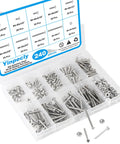 240 Pieces 4-40 Phillips Pan Head Machine Screws Nuts And Washers Assortment Kit in storage box, 304 stainless steel