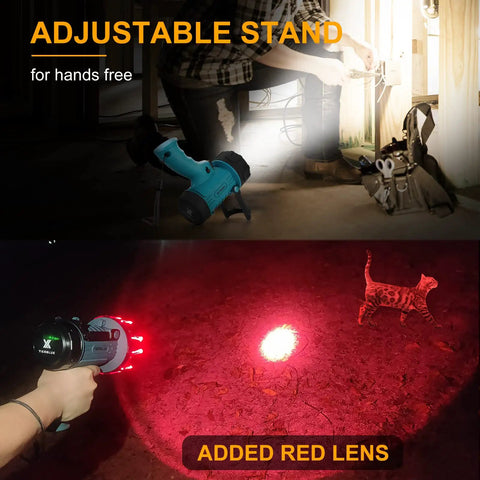 Hella Bright Rechargeable LED Spotlight and COB Floodlight Combo Delivering Massive Lumens and Extended Range for Camping Hauling or Quick Outdoor Repairs Without Breaking a Sweat
