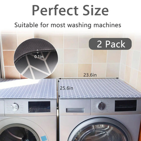 Top Washer And Dryer Cover Pad 25.6 By 23.6 Inches Non Slip Dust Proof Protector Mat shown on laundry appliances