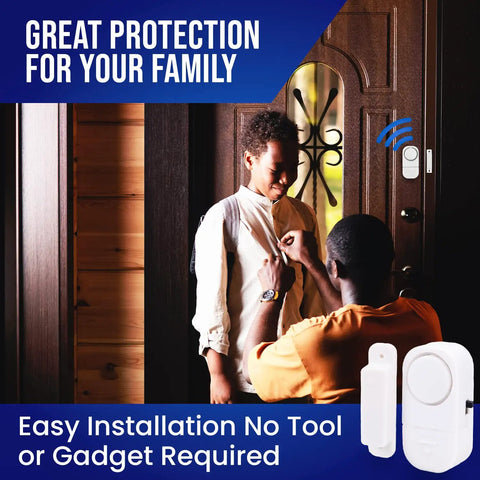 Piercing Alarm Home Security System 4 Pack Magnetic Sensor Easy To Install No Wires No Tools Required Protects Doors Windows Cabinets Gates And More Keeps Your Family Safe