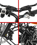 Heavy Duty 4 Piston Hydraulic Brakes For Electric Bike with Pre Bleed DOT 4 Fluid, 180mm Thickened Rotor and Waterproof Connector