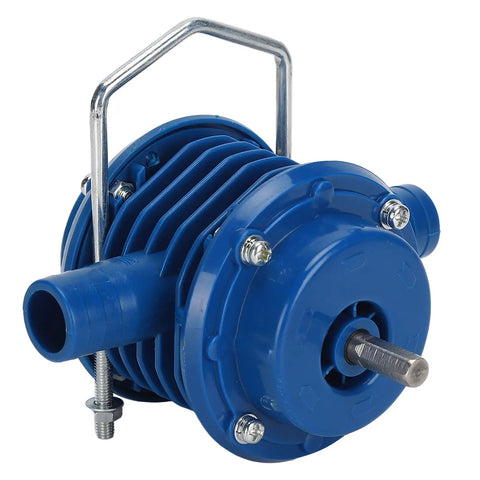 Kickass Self Priming Drill Pump For Fast Water Transfer Fits 350 Watt Electric Drills Built Tough With Durable Abs And Stainless Steel, blue pump.