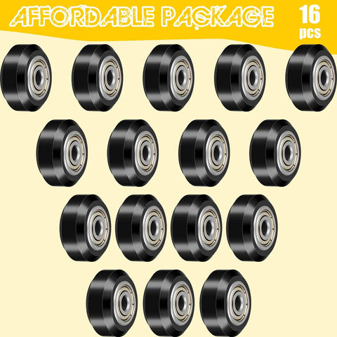 16 Piece POM Pulley Wheel Set For 3D Printers With 625zz Plastic V Slot Bearings And Linear Bearings Compatible With Creality CR10 Ender 3 Anet A8 Printers Black, 16 pcs
