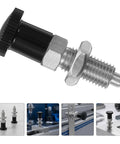 2Pcs M6 Stainless Steel Spring Loaded Plunger Pin With 4Mm Retractable Knob showing heavy-duty design for secure fastening.