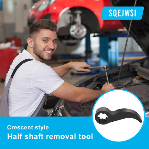 Mechanic using Two Pack Pry Bar Wrench Adapter And Ratchet Attachment For One Half Inch Drive Crowbar Head in auto repair.
