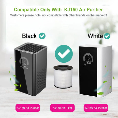 Black and white KJ150 air purifiers with Compatible With KJ150 And SY910 Air Purifier Replacement Filter H13 True HEPA