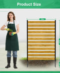 No Dig Wood Privacy Screen Fence Panel For Backyard 38 Inch Wide By 60 Inch High displayed with woman for size reference