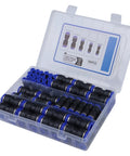 Super Fast 80 Piece Straight Push Connector Assortment For Pvc Nylon Pu Pa Pe Tubing With Release Rings Quick Install Pneumatic Hose Fitting Kit No Tools Needed High Pressure Secure Seal Works Great For 5/32 To 1/2 Inch Od Pipes And All Your DIY in plastic case