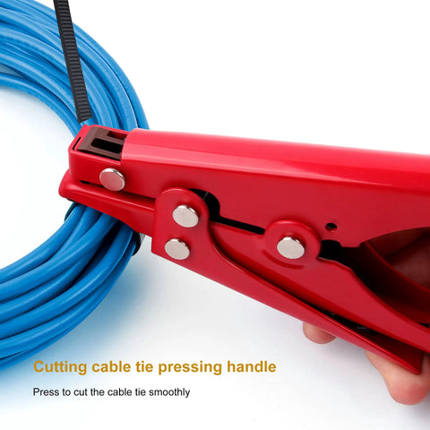 Red Zip Tie Tool For Easy Tensioning And Cutting Nylon Cable Ties Up To 0.37 Inches No Fuss Heavy Duty Metal Tensioner