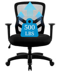 Big And Tall Office Chair Up To 500 Lbs With Adjustable Lumbar Support Heavy Duty Ergonomic Mesh 360 Degree Rotation 4D Armrests Black