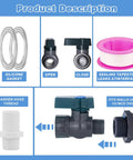 Three Quarter Inch PVC Rain Barrel Spigot Kit With Garden Hose Adapter And Bulkhead Fitting components overview
