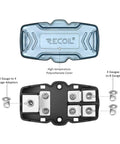 Heavy Duty Fuse Distribution Combo Block For Dual Amplifier Ground Wiring Zero To Four Gauge Input with durable polycarbonate cover