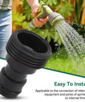Garden Hose Quick Connect Fittings Set Must Have 10 Pcs Water Hose Connectors Quick Connectors Tap Adapters Plastic Female To Male G Three Quarter Inch Thread Nipple Hose Quick Connect For Sprinklers Power Washers shown in use with hose