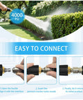 Beast Turbo Nozzle For Pressure Washer With 360 Rotating Turbo Spray Tips Upgraded For Max 4000 PSI One Quarter Inch Quick Connect in use on hedges