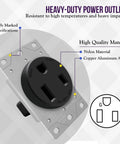 Heavy Duty NEMA 6 50R Power Outlet 50 Amp 250V Receptacle for Welders Plasma Cutters Electric Ranges Dryers