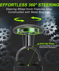 Tool Free Steering Wheel Knob Spinner For 3.45 To 4.9 Inch Steering Wheels With Metal Bearing No Tools Or Screws Needed Easy Install