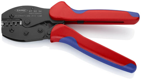 4-Position Contact Crimping Pliers For Non-Insulated Open Plug Type Connectors, Handles 0.1-2.5 Square Millimeters Wire Capacity, AWG 27-13