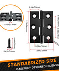 Bulletproof 12 Pack Stainless Steel Mini Folding Butt Hinges Slick Low Profile Design Smooth Quiet Glide Hardened Steel Base Tight Fit Cabinet Door Hardware Solutions dimensions and screw included