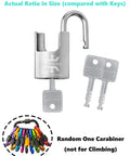 High Security Stainless Steel Shrouded Padlock 1 9/16 Inch Keyed Alike 4 Pack with keys and colorful carabiners