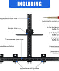 Adjustable Cabinet Handle Template Tool For Doors And Drawers Aluminum Alloy Jig showing components including slide rules and drill bits
