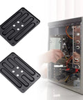 AM4 CPU Water Block Backplate For Water Cooling System Install Panel Back Panel Processor Plate Durable Iron Construction With Insulating Layer Safe High Performance Gaming PCs And Overclocking Rigs shown next to PC installation