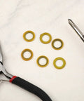 Six Pack Gearcase Drain Plug Seal Washer Gaskets For Mercury Outboard Motors 6 Pcs Rubber Iron Construction Marine Grade Seals For Leak Free Fit And Easy Replacement, six yellow gaskets with pliers