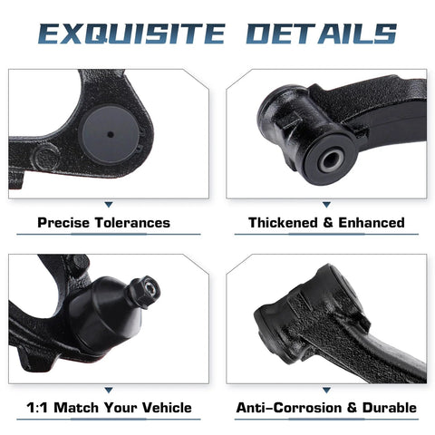 Front Lower Control Arm With Ball Joint Assembly Left And Right For 2007 To 2016 Cadillac Escalade ESV EXT Avalanche Suburban Tahoe Yukon GMC Sierra 1500 Silverado 1500 Beefed Up Heavy Duty Replacement Kit with close-up on details