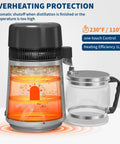 Top Shelf Countertop Water Distiller Full One Gallon Capacity Solid Stainless Steel Build With Glass Pitcher Straight Up Pure Desktop Unit for smooth coffee CPAP setup with overheating protection.