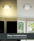 Reedley Two-Light Flush Mount Ceiling Light 13-Inch Fixture with White Alabaster Glass and Satin Platinum Finish in room