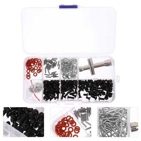 Beefy Rc Car Screw Kit With 240 Piece Durable Iron Screws And Portable Hex Wrench For Auto Maintenance And Home Repairs A Rugged Hardware Fasteners Set For Rc Cars And Trucks, plastic case