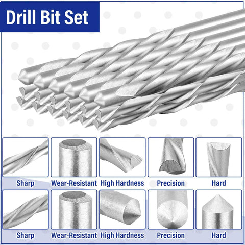18 Piece Drywall And Cutting Drill Bit Set For Wood Plastic And Drywall One Eighth Inch Bits Multipurpose M2 High Speed Steel