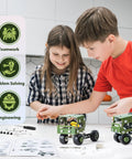Children building Hands On Military Truck STEM Building Toy Set For Boys Ages Eight To Twelve Metal Army Vehicle Model Kit