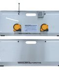 Heavy Duty 2 Wheel Alignment Tool For Camber Caster And Toe With Knockout Precision Wheel Standoffs on a silver metal surface.