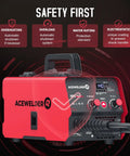 140A 3 In 1 Portable Welding Machine For Flux Core MIG Stick And Lift TIG 110V Inverter Welder front panel view
