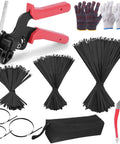 Heavy Duty Metal Zip Ties Kit With Gun Tool And Cutter 400 Pieces Of 6 8 And 12 Inch Self Locking Cable Ties Multi Purpose