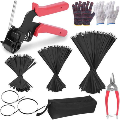 Heavy Duty Metal Zip Ties Kit With Gun Tool And Cutter 400 Pieces Of 6 8 And 12 Inch Self Locking Cable Ties Multi Purpose
