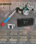 Professional brake line flaring tool kit with blue and red grip handle, metal dies, and black carrying case