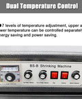Heavy Hitter Industrial Heat Shrink Tunnel With Chain Conveyor And Digital Temp Control 220V 5.5KW Pro Workhorse control panel with dual temperature settings.