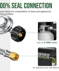 4Ft Propane Regulator With Hose For Low Pressure 0-1 Psi Outdoor Grills Heaters Pits And Griddles seal connection detail