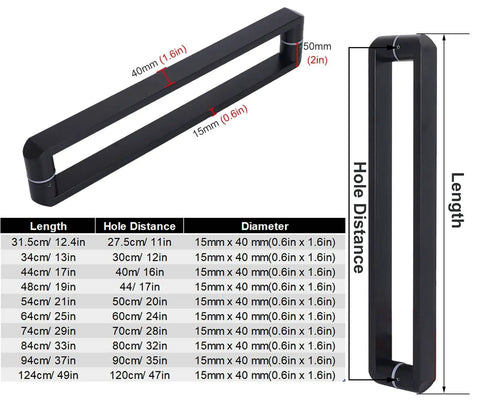Door Pull Handle Modern Barn Door Kit With Slick Matte Black Finish For Wood And Interior Doors 37 Inch Length diagram