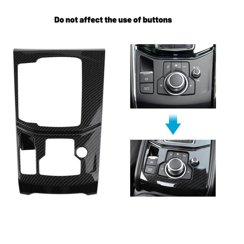 Mazda CX 5 Center Console Cover Kit Upgrade With Gear Panel And Gear Shift Knob Trim In ABS Carbon Fiber Style for 2017-2025