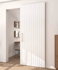 Concealed Sliding Barn Door Kit 36 By 86 Inches With Soft Close Hardware White Hidden Door For 28 To 32 Inch Openings