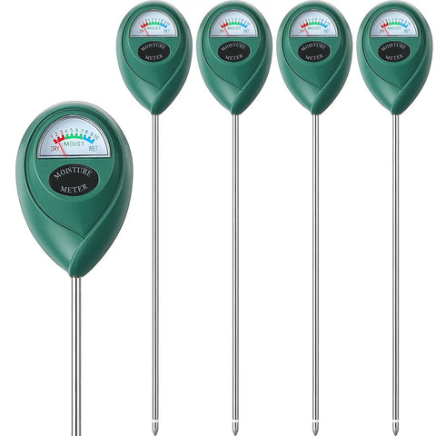 4 Pack Long 15.8 Inch Soil Moisture Meters with deep probes for garden, yard, lawn, farm, indoor and outdoor use, easy read display.