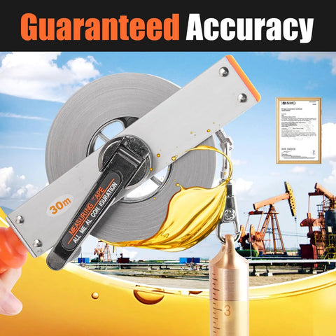 Explosion-Proof Oil Tank Gauging Tape With Stainless Steel Sounding Tape And Brass Plumb Bob, oil field background
