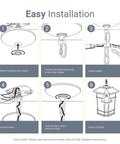 Installation guide for Outdoor LED Pendant Light 3000K Warm 800 Lumens Farmhouse Porch Hanging Fixture with Industrial Open Frame