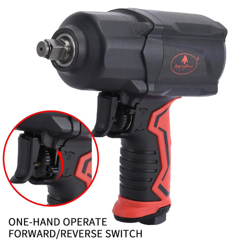 Heavy Duty Half Inch Pneumatic Impact Wrench With Twin Hammer For Auto Repair And Tire Shops, 1200 Ft Lbs Max Torque, 7000 RPM