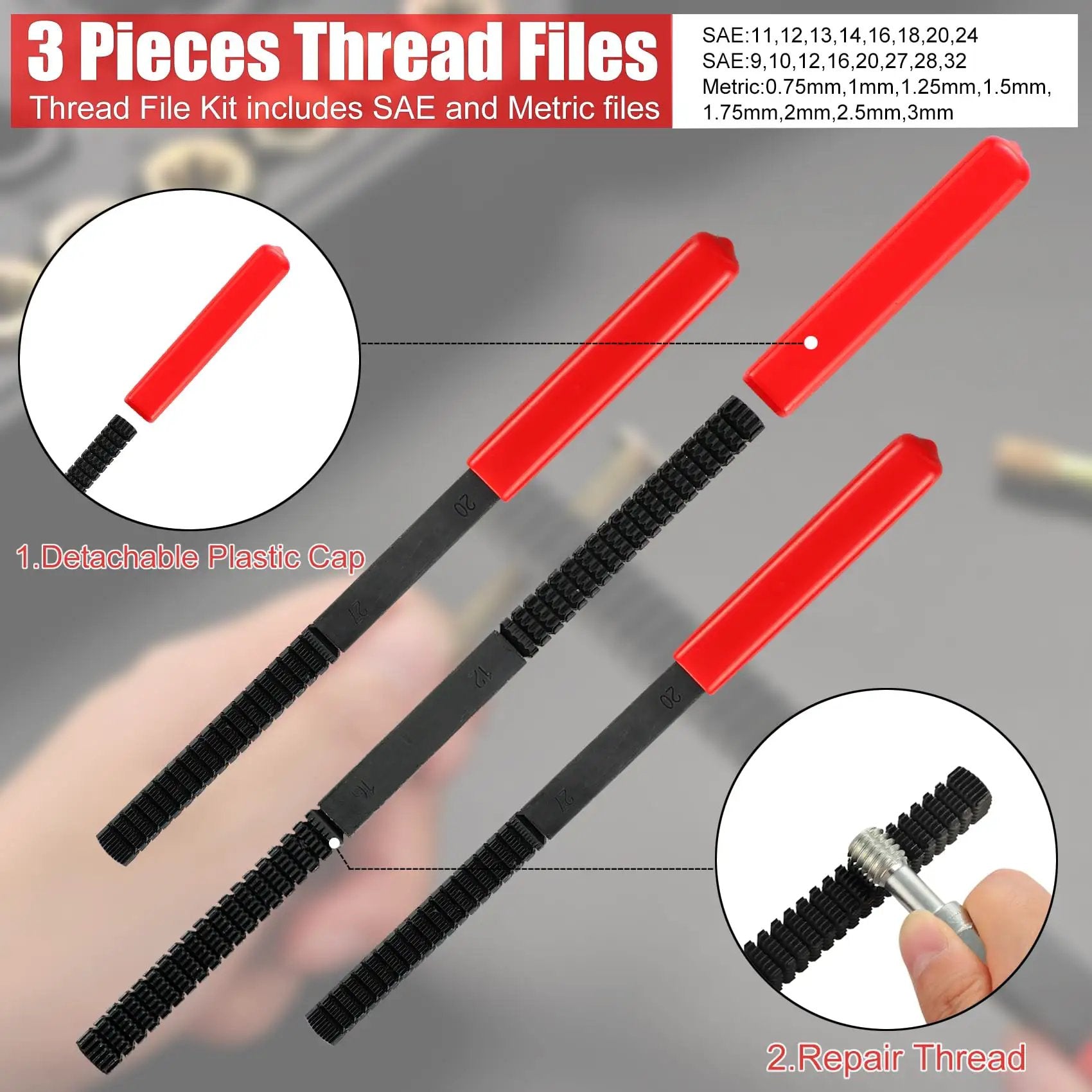 61 Piece Thread Chaser Set Pro Grade, Rust Repair ✓